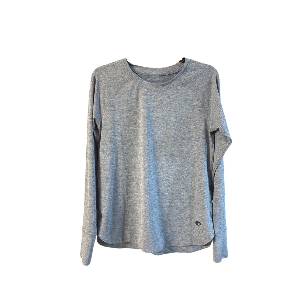 Costa Del Mar Mens Blue Heathered Performance Long Sleeve Shirt Size M Raglan